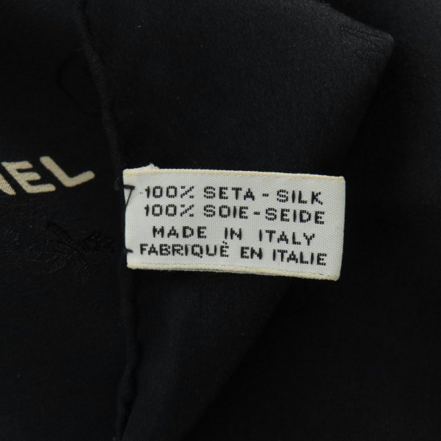 CHANEL シャネル ロゴ スカーフ シルク レディース 