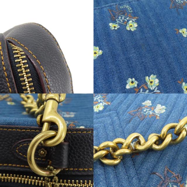 COACH コーチ 29419 フラワーモチーフ ショルダーバッグ デニム  
