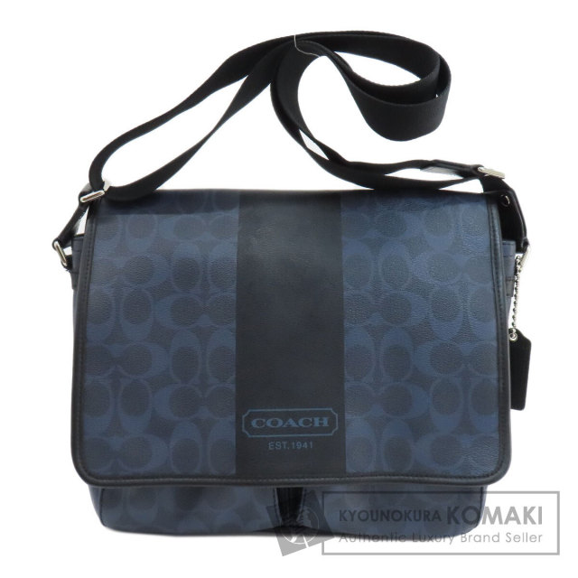 COACH コーチ F70590 ヘリテージストライプ ショルダーバッグ PVC  