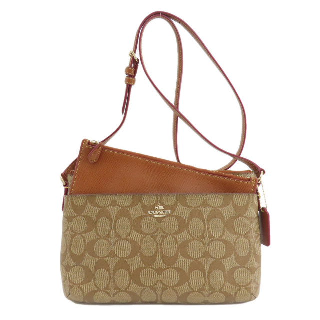 COACH コーチ F52657 シグネチャー ショルダーバッグ PVC レディース 