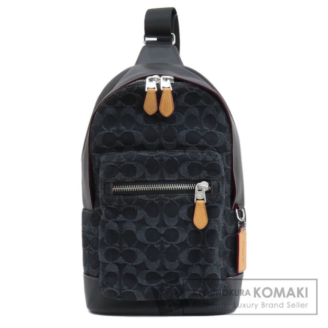 COACH コーチ CO913 シグネチャー ボディバッグ デニム/レザー