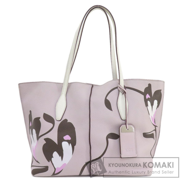 TODS トッズ フラワーモチーフ トートバッグ レザー レディース