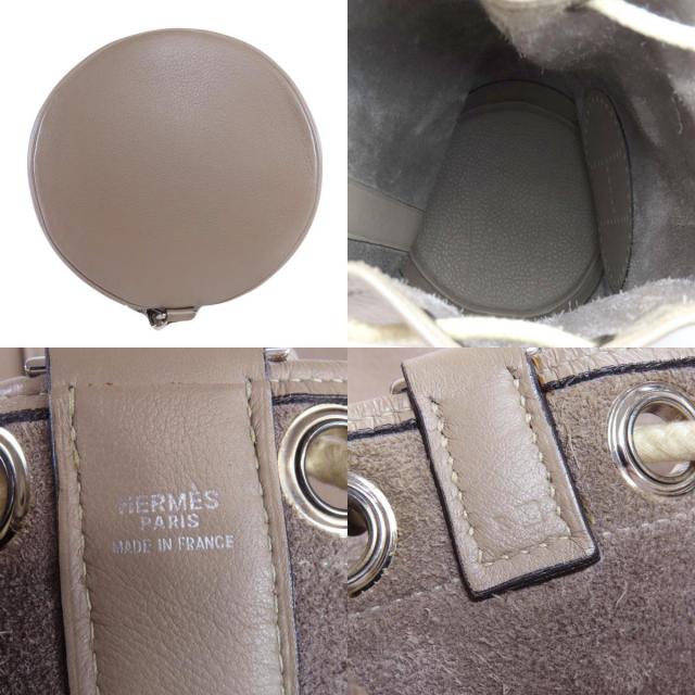 HERMES エルメス ランチ ワンショルダー トートバッグ カーフ レディース