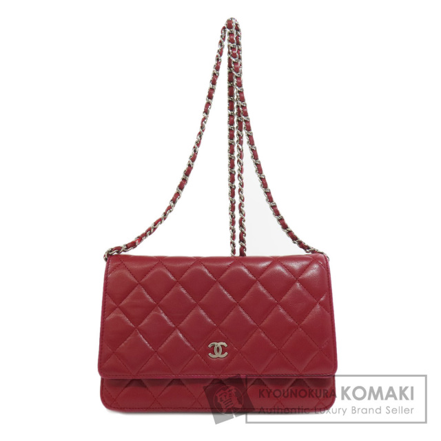 CHANEL シャネル チェーンウォレット マトラッセ シルバー金具 長財布 