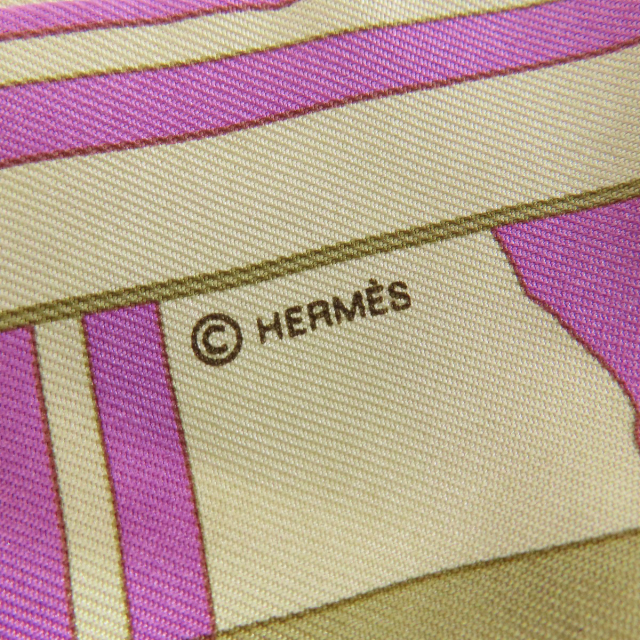 HERMES エルメス ツイリー スカーフ ピンク シルク 馬具