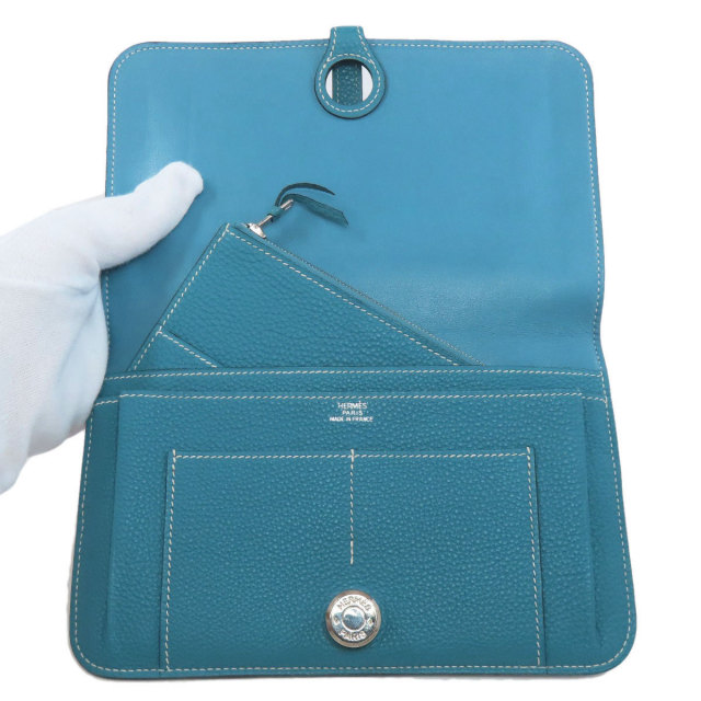 HERMES エルメス ドゴンGM シルバー金具 長財布（小銭入れあり） トゴ 