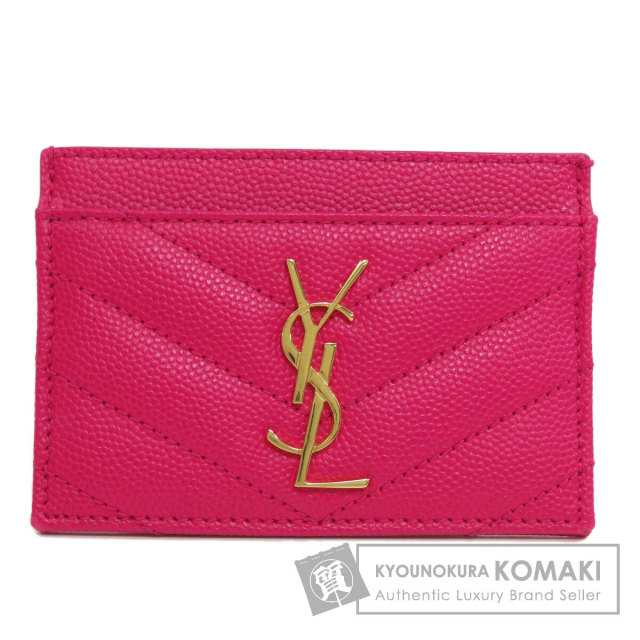 YVES SAINT LAURENT イヴ・サンローラン ロゴ カードケース レザー  