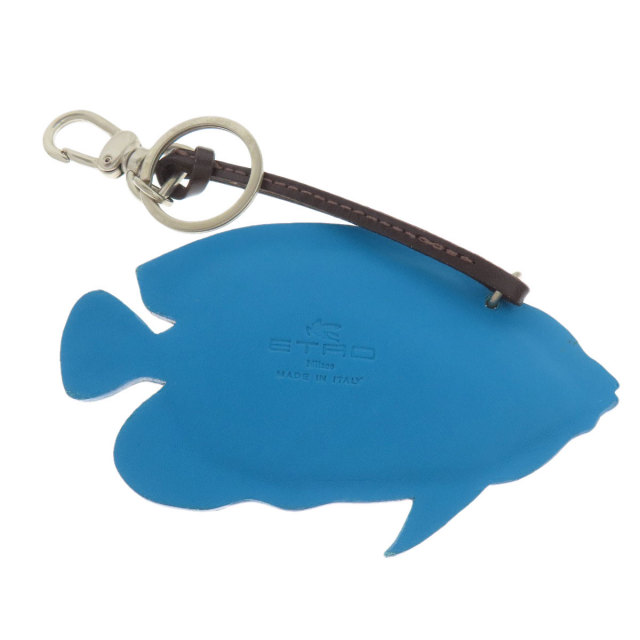 ETRO エトロ フィッシュモチーフ キーホルダー レザー レディース  