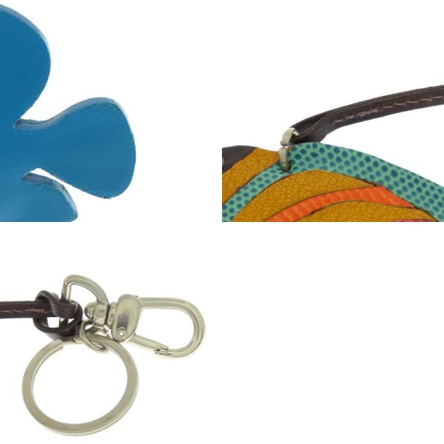 ETRO エトロ フィッシュモチーフ キーホルダー レザー レディース  