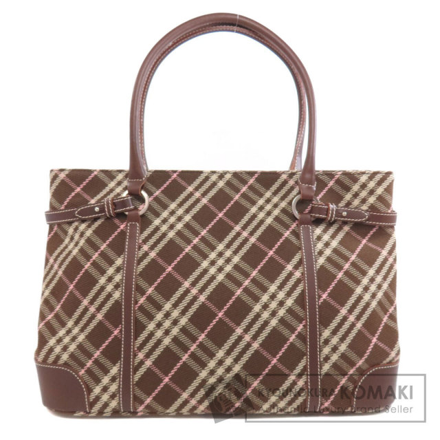 BURBERRYバーバリー キャンバス×レザー ノバチェック柄トートバッグ