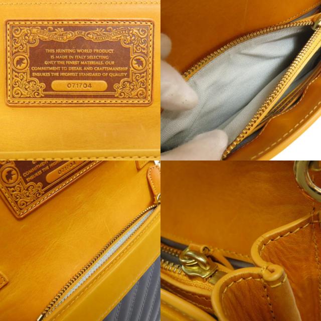 HUNTING WORLD ハンティングワールド ロゴ ショルダーバッグ レザー  