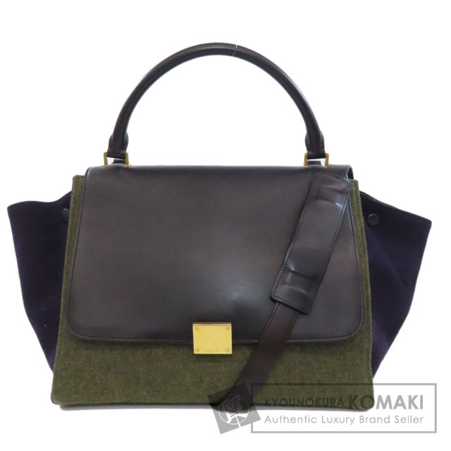 CELINE セリーヌ トラペーズ 2WAY ハンドバッグ レザー レディース 