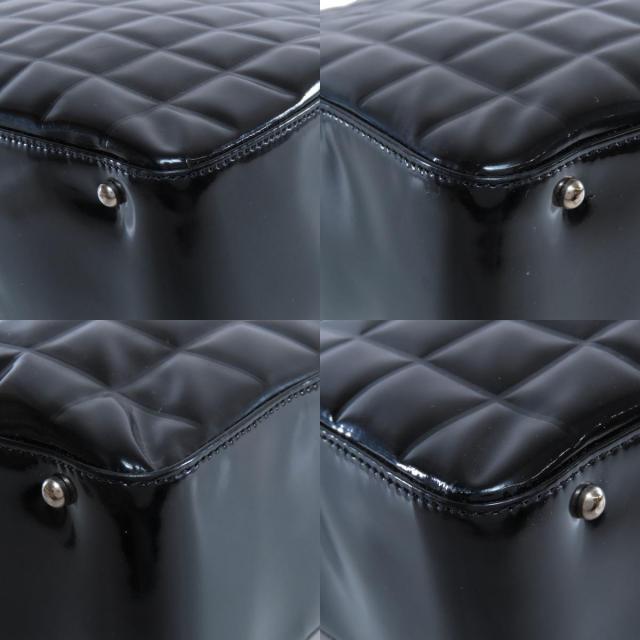 CHANEL シャネル チョコバー シルバー金具 トートバッグ エナメル 