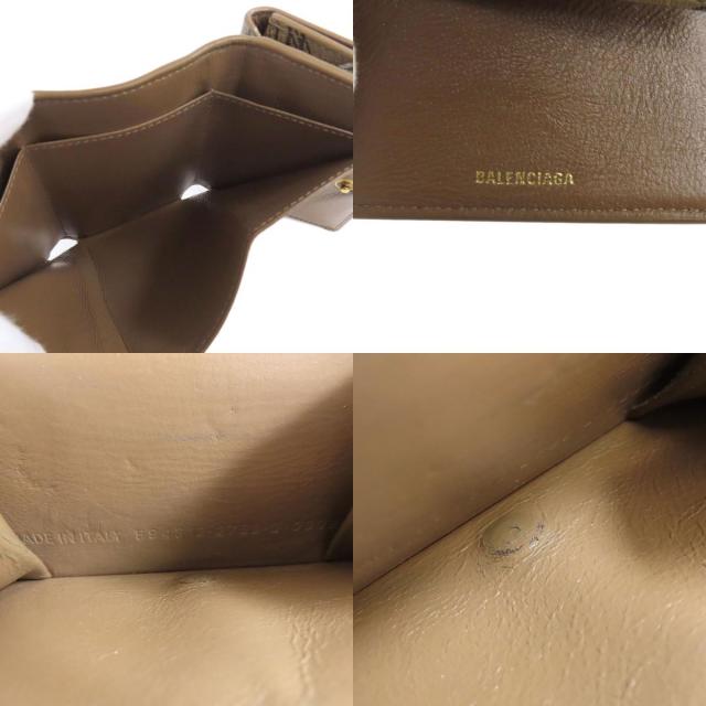 BALENCIAGA バレンシアガ　二つ折り財布 ブラウン　レザー　ウォレット BALENCIAGA バレンシアガ 二つ折り財布 メンズ レディース ミニ財布