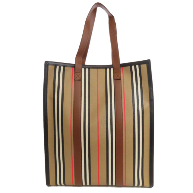 BURBERRY バーバリー ストライプ トートバッグ PVC レディース