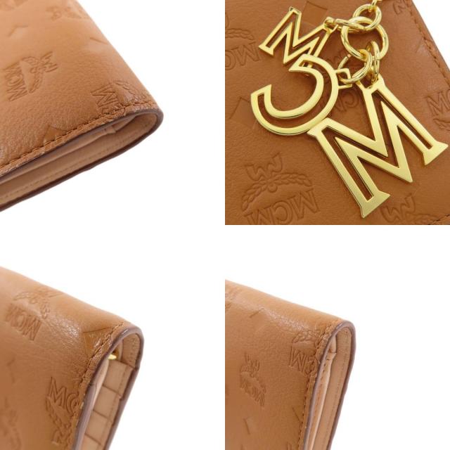 MCM エムシーエム ロゴ型押し 二つ折り財布（小銭入れあり） レザー