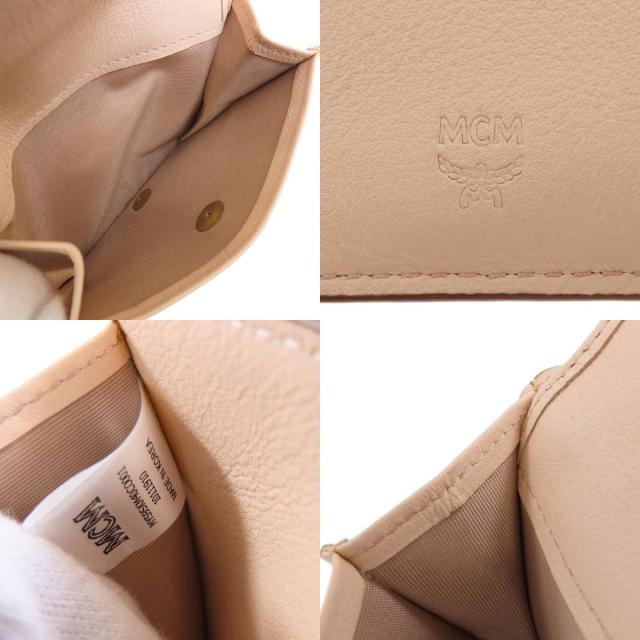 MCM エムシーエム ロゴ型押し 二つ折り財布（小銭入れあり） レザー