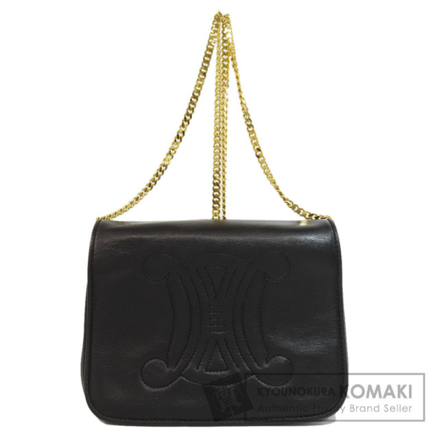 CELINE セリーヌ マカダム ショルダーバッグ レザー レディース