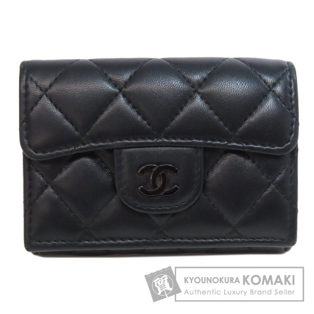 CHANEL シャネル 三つ折り財布 ココマーク シルバー金具 二つ折り財布  