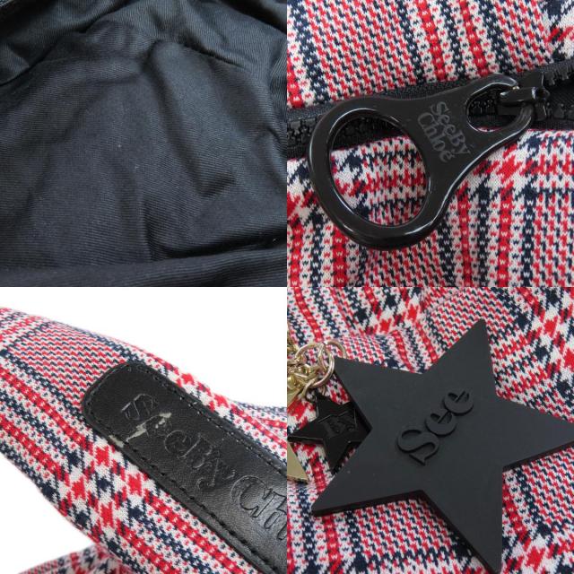 SEE BY CHLOE シーバイクロエ チェック柄 ハンドバッグ コットン  