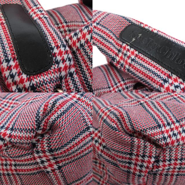 SEE BY CHLOE シーバイクロエ チェック柄 ハンドバッグ コットン  