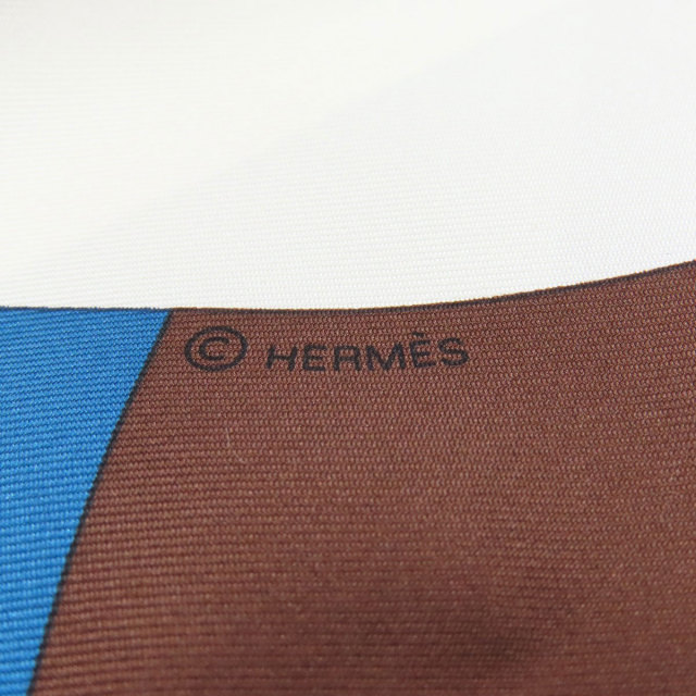 HERMES エルメス 幾何学模様 スカーフ シルク レディース