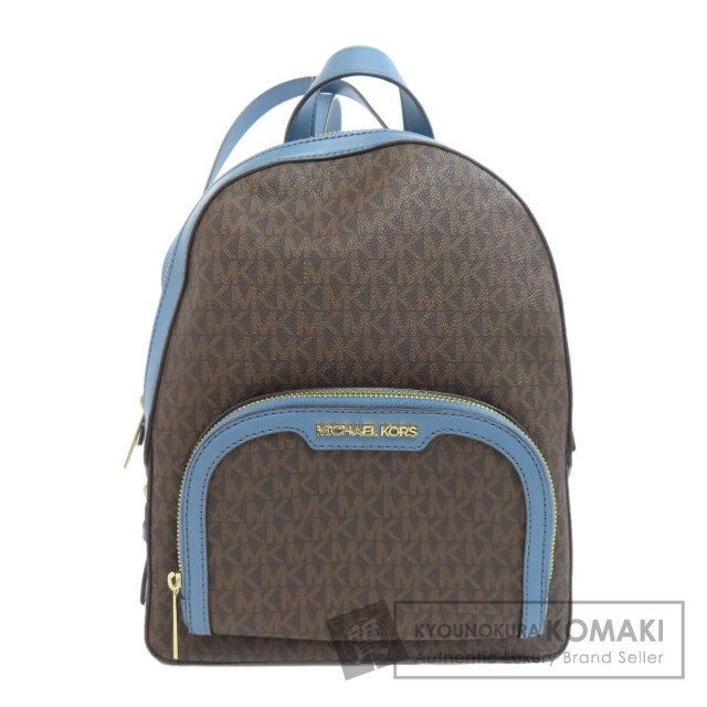 【美品】マイケルコース リュックサック バックパック シグネチャー 茶 PVC MICHAEL KORS マイケルコース バッグ リュックサック 35T2G8TB1B