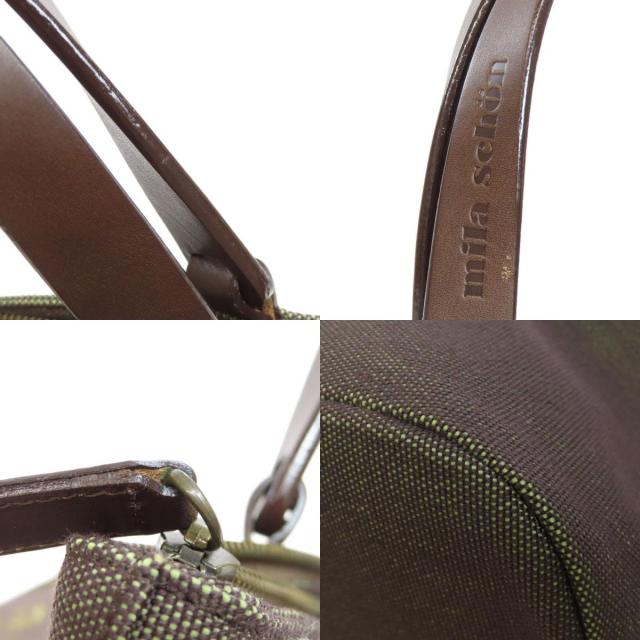 mila schon ミラショーン ロゴモチーフ ハンドバッグ キャンバス  