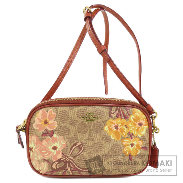 COACH コーチ 66666 フラワーモチーフ ショルダーバッグ PVC レディース