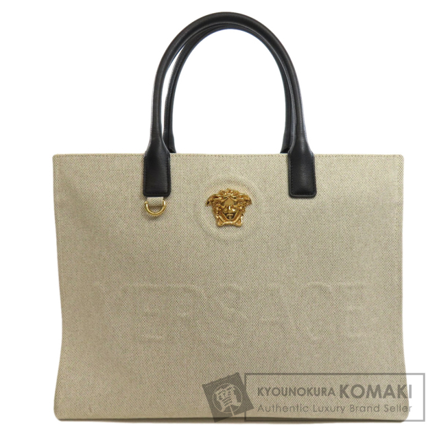 VERSACE ヴェルサーチ ロゴ トートバッグ キャンバス レディース