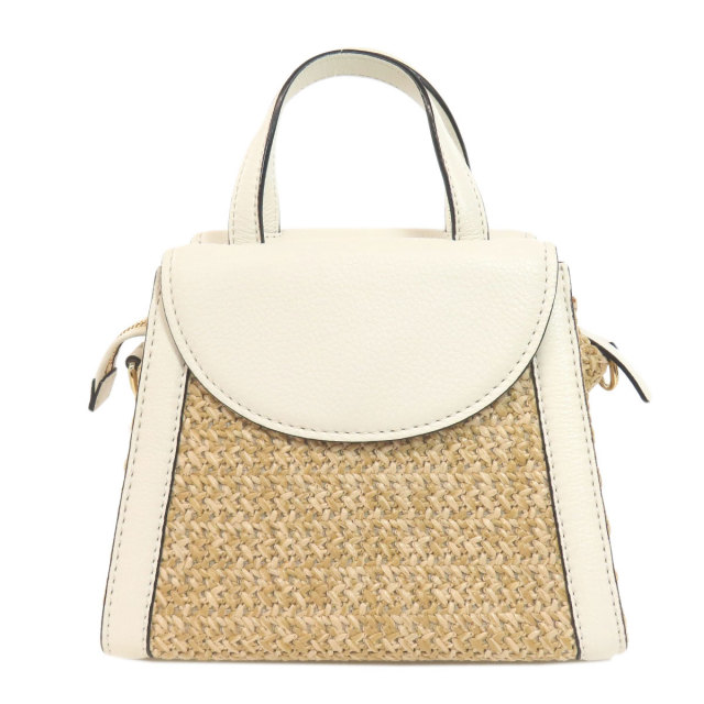 kate spade ケイトスペード カゴバッグ 2WAY ハンドバッグ レザー/藁 