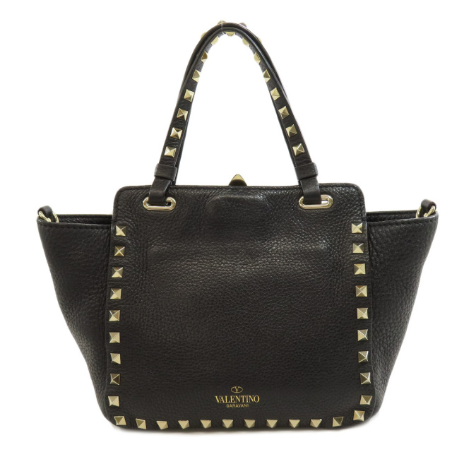 VALENTINO ヴァレンティノ スタッズ 2WAY ハンドバッグ レザー レディース