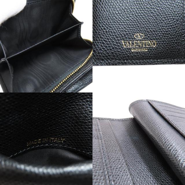 VALENTINO バレンティノ ロゴ 二つ折り財布（小銭入れあり） レザー  