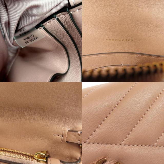 トリーバーチ ベージュ レザー ショルダーバッグ Tory Burch トリーバーチ ロングショルダー Vステッチ