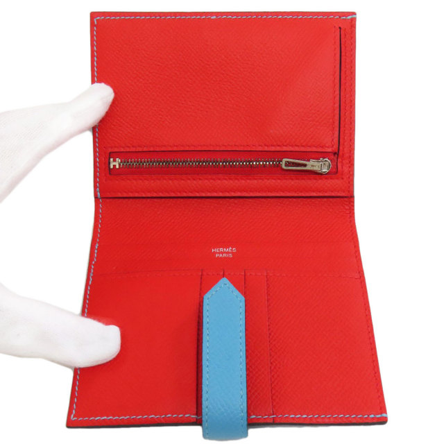 HERMES エルメス ベアンコンパクト シルバー金具 二つ折り財布（小銭  