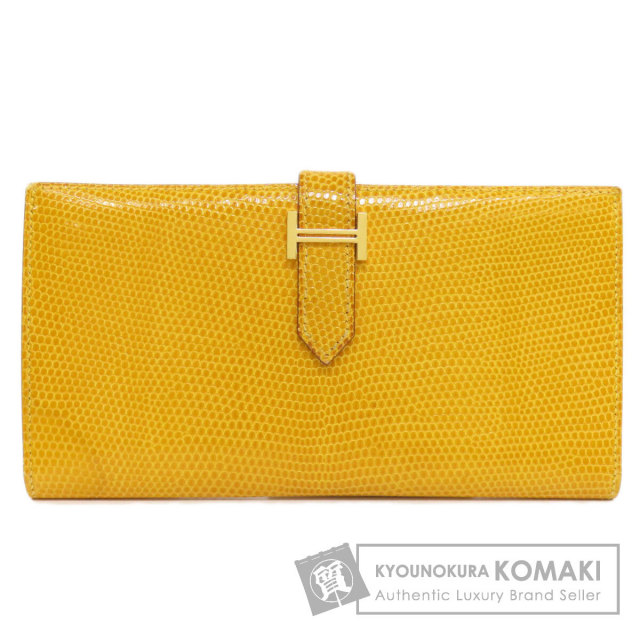 エルメス HERMES 長財布 ベアンスフレ シェーブル ジョーヌブルジョン  