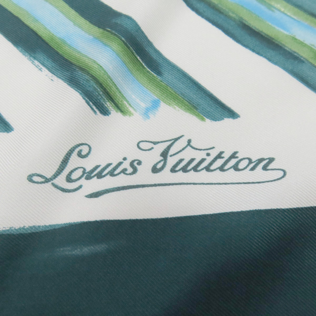 LOUIS VUITTON ルイヴィトン リボン ストライプ スカーフ シルク 