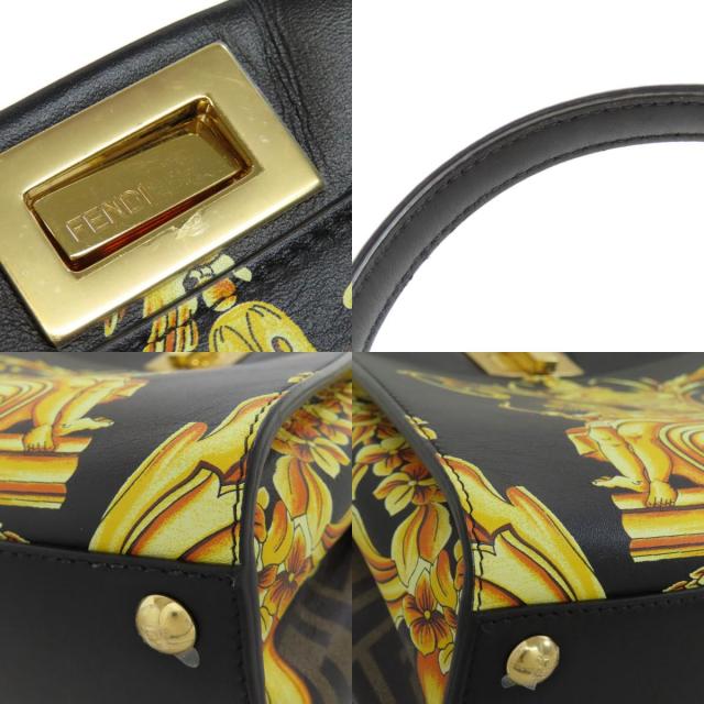 FENDI フェンディ フェンダーチェ ミニピーカブー ハンドバッグ カーフ 