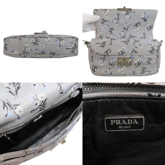 PRADA プラダ フラワーモチーフ ショルダーバッグ PVC レディース