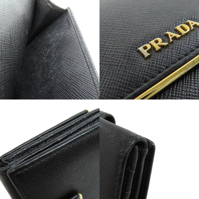 プラダ サフィアーノ PRADAロゴ 二つ折り長財布 NERO/FUOCO ブラック  