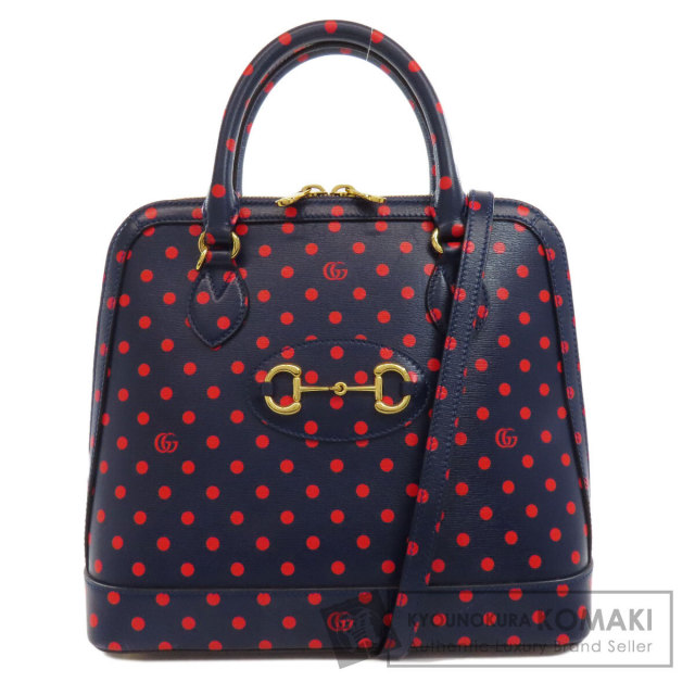 GUCCI グッチ 620850 ホースビット ドット柄 2WAY ハンドバッグ レザー  