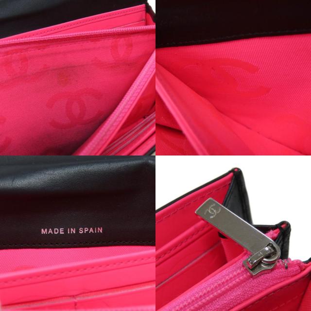 シャネル 長財布（小銭入れあり） カンボンライン シルバー金具