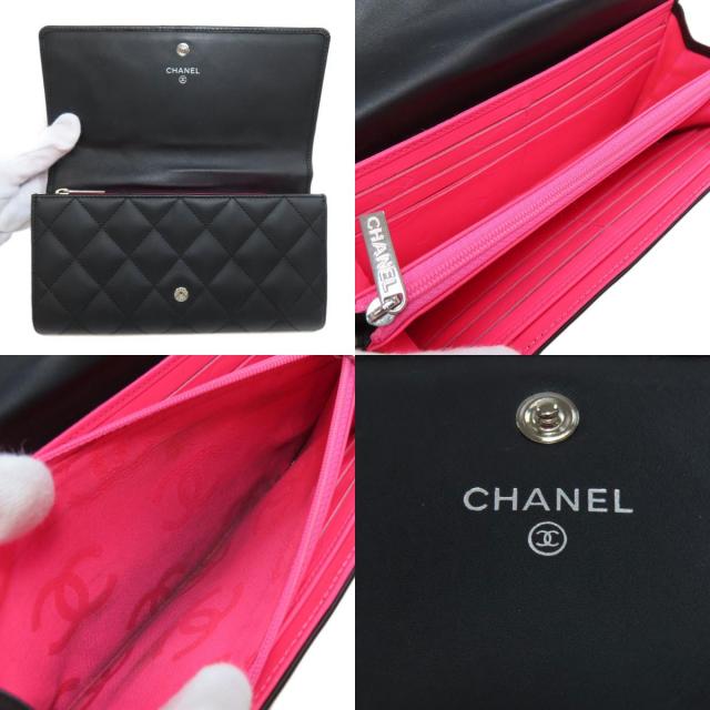 シャネル 長財布（小銭入れあり） カンボンライン シルバー金具