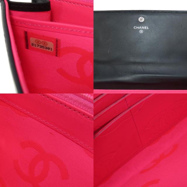 シャネル 長財布（小銭入れあり） カンボンライン シルバー金具