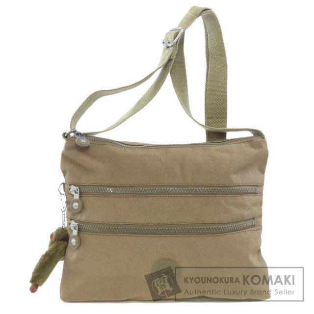 ✅未使用級✅　KIPLING キプリング　ショルダーバッグ　ナイロン　ベージュ Kipling キプリング ロゴ ショルダーバッグ ナイロン素材