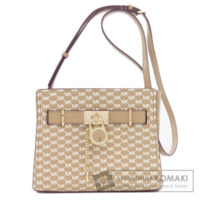 【K】[MICHAEL KORS] 日本未発売 MKシグネチャー柄 レザー Michael Kors マイケルコース ロゴ金具 MKシグネチャー