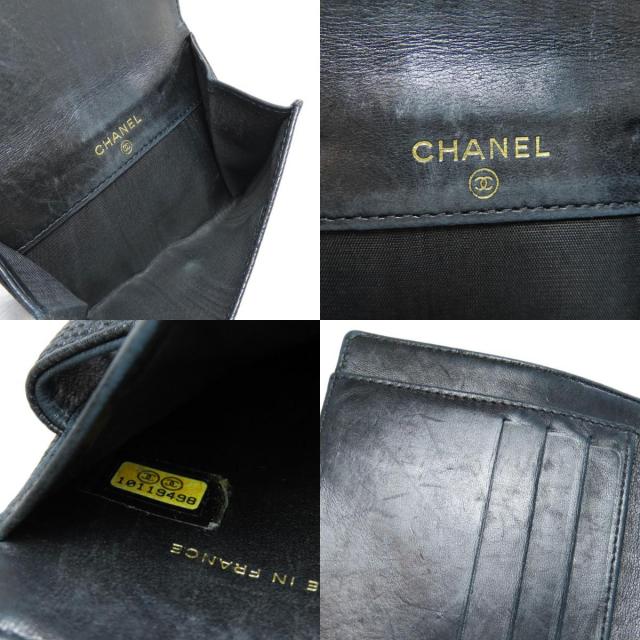 CHANEL シャネル ココマーク Wホックサイフ ゴールド金具 二つ折り財布  