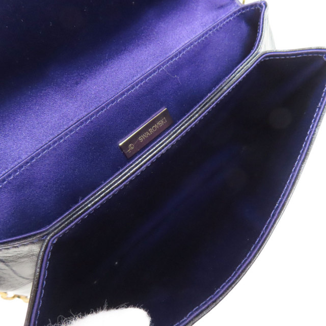 SWAROVSKI スワロフスキー チェーンショルダー ラインストーン 型押