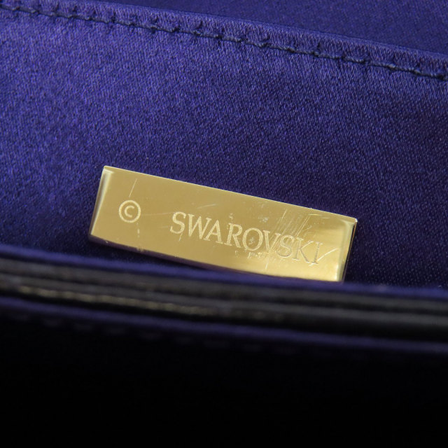 SWAROVSKI スワロフスキー チェーンショルダー ラインストーン 型押