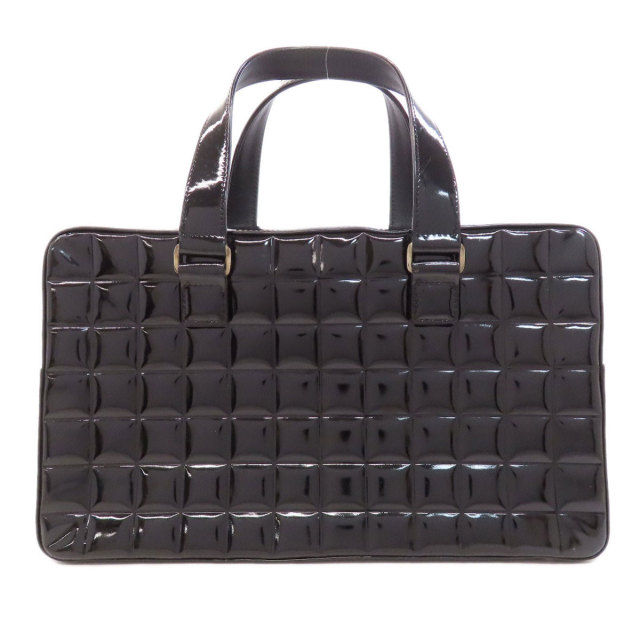 CHANEL シャネル チョコバー シルバー金具 ハンドバッグ エナメル  